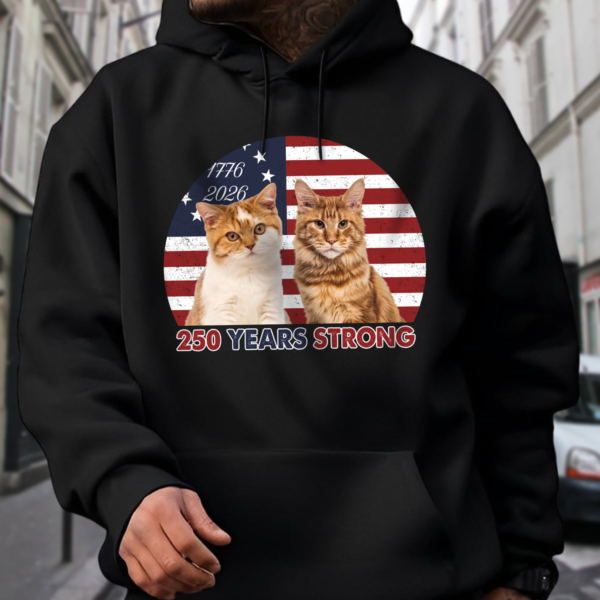 Custom Photo 250 Years Strong Dog Cat Vintage Retro Dark Shirt HO82 901282