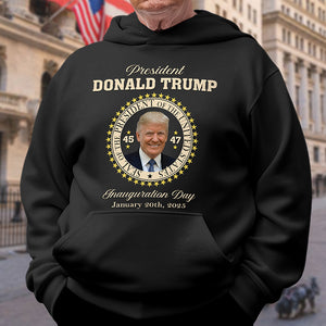 President Donald Trump Inauguration Day Black Dark Shirt HA75 64060