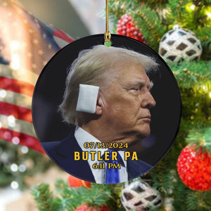 Personalized Trump 2024 Wearing Ear Bandages Ceramic Ornament HO82 63240