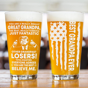 Best Dad Ever - Great Dad Funny Personalized Engraved Beer Glass Father's Day Gift HA75 64396