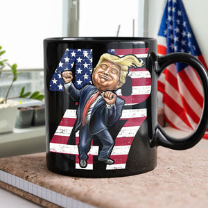 Patriotic Trump 2024 45th & 47th President's Legacy MAGA Black Mug LM32 63955