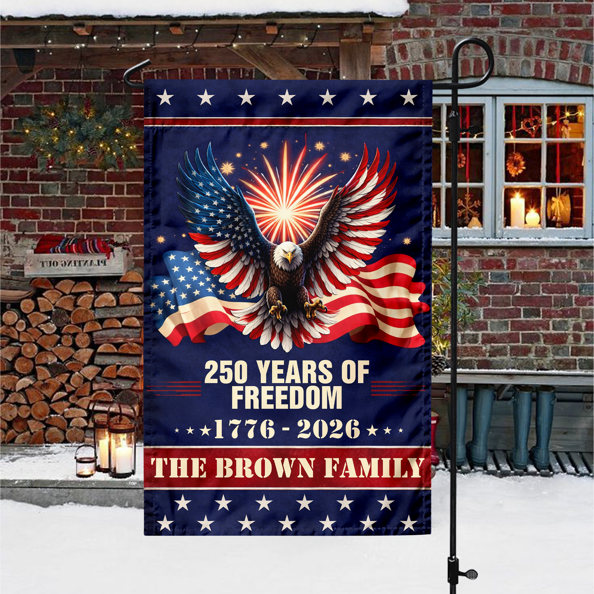 Custom Family Name 250 Year Of Freedom Garden Flag CH07 899642