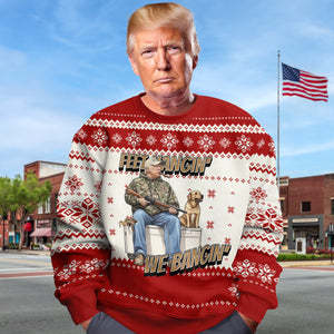 Trump Hunting Feet Hangin We Bangin Ugly Sweater LM32 63983