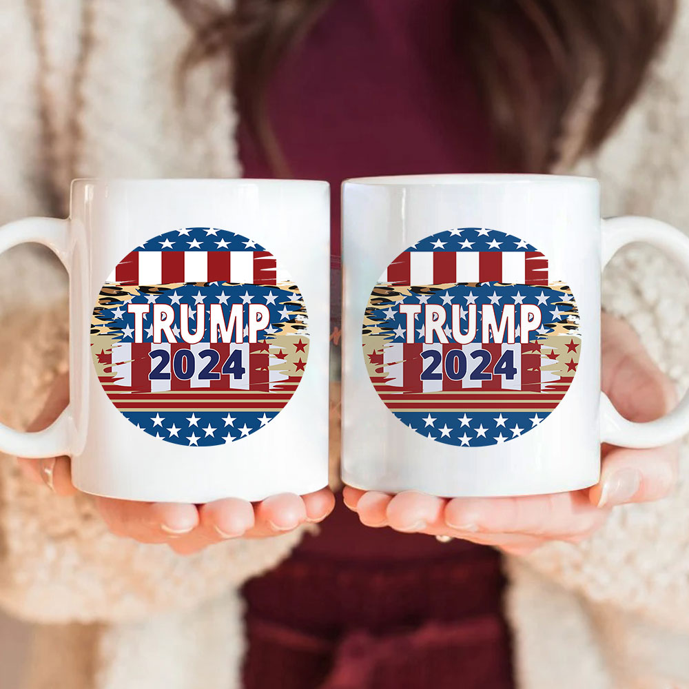 Trump 2024 With Leopard Round Shape Mug HO82 62644