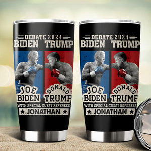 Custom Name Biden Vs Trump 2024 Debate Funny Boxing Match Fat Tumbler HO82 62786