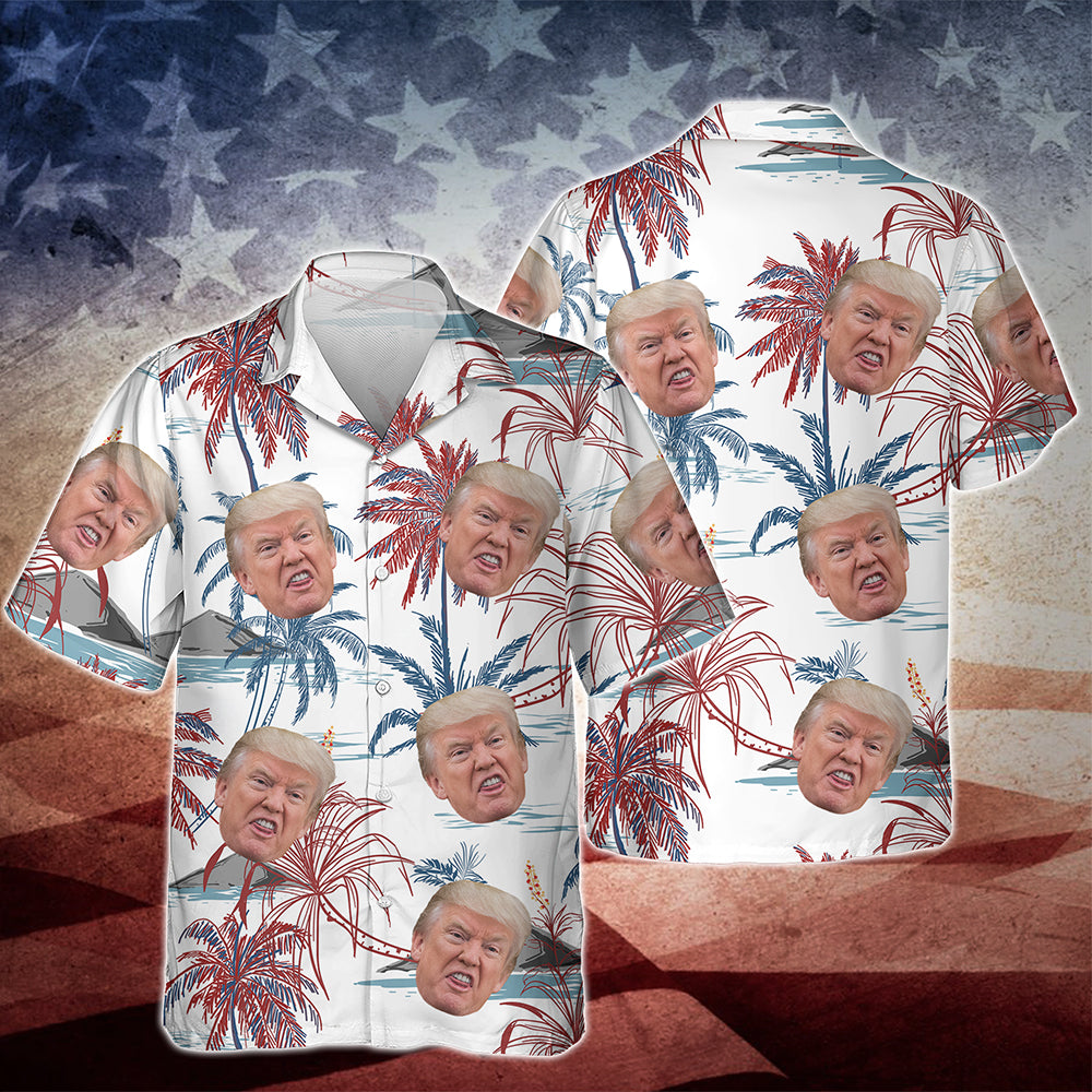 Custom Face Trump Tropical Summer Vibe Hawaii Shirt LM32 65351