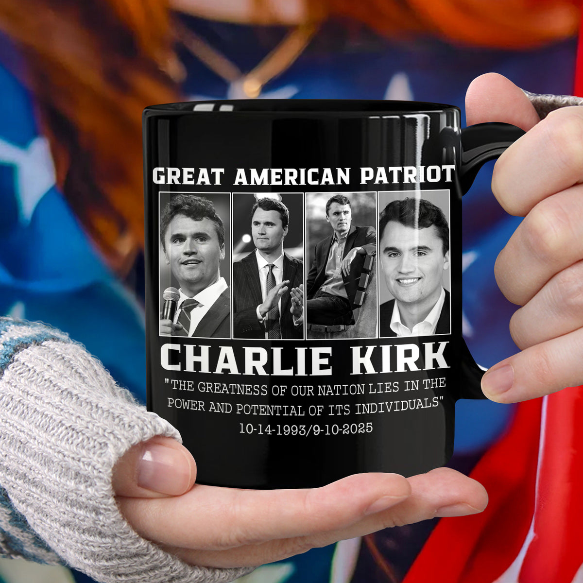 Prayers Up for Charlie Kirk Great America Patriot Black Mug HO82 65746