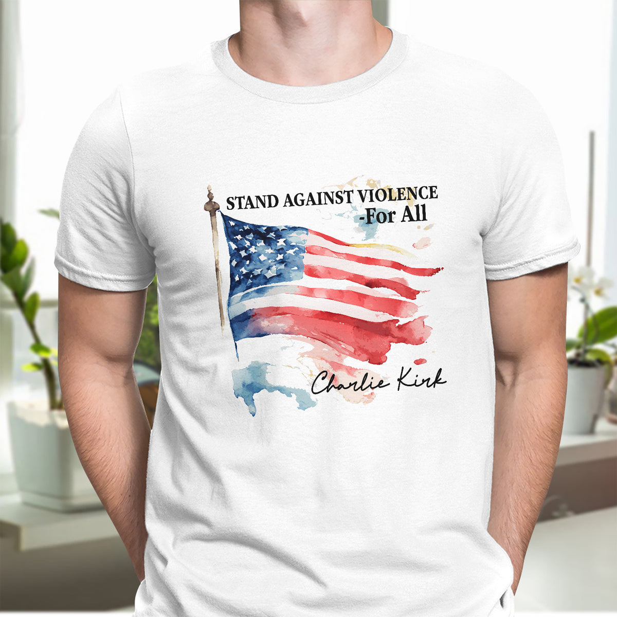 Pray For With Charlie Kirk - Stand Against Violence For All Bright Shirt LM32 65517