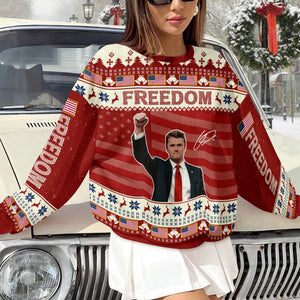 Freedom Charlie Kirk Ugly Sweater, Charlie Kirk Christmas All-Over-Printed Sweatshirt TH10 896341