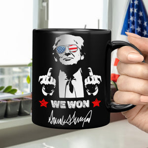 Trump 2024 We Won Black Mug Trump Supporters Gift HA75 67040