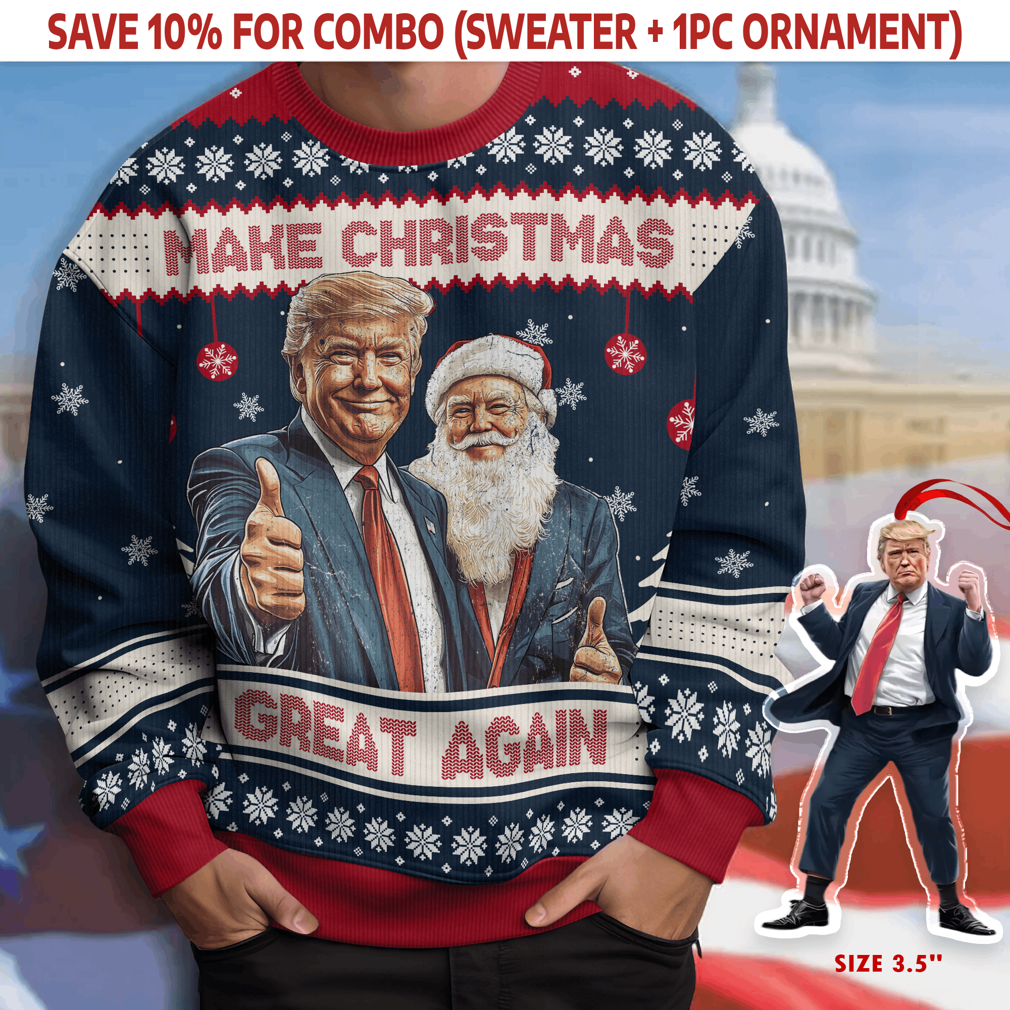 Trump Make Christmas Great Again Funny Ugly Sweater HA75 63717