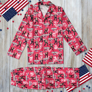 Trump 45 47 Dancing Trump Valentine's Day Gift Pajamas HA75 64252