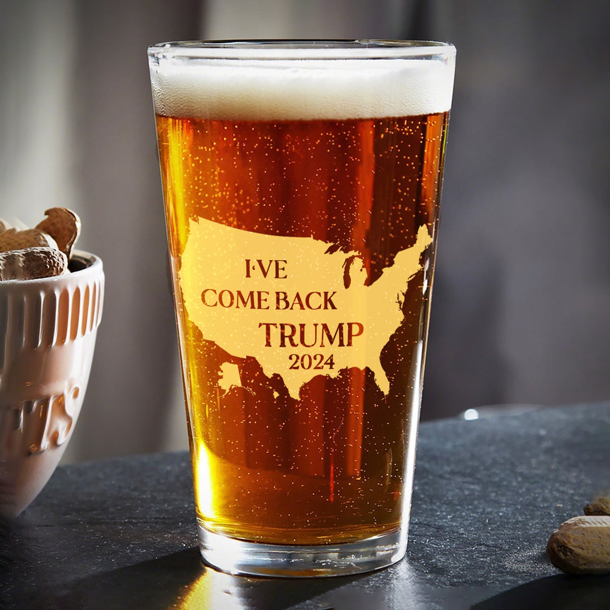 Trump's Comeback to Protect America's Legacy in 2024 Beer Glass LM32 63781