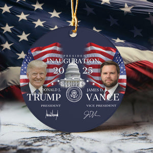 Trump 60th Inauguration - A Unique Political Keepsake Ceramic Ornament LM32 65233