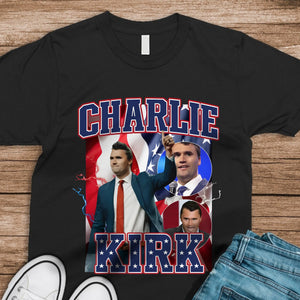 Patriotic Tribute to Charlie Kirk Memorial Dark Shirt LM32 65613