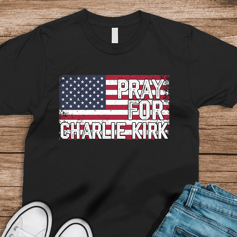 Pray For Charlie Kirk Dark Shirt HA75 64584