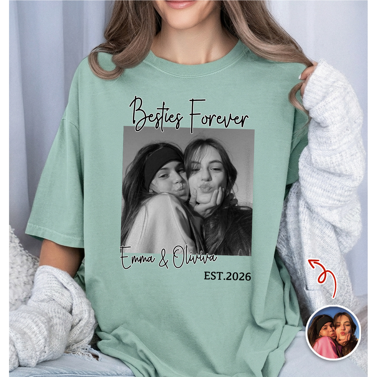 Custom Photo Bestie Forever Comfort Shirt - Personalized Best Friend Gift TH10 170495