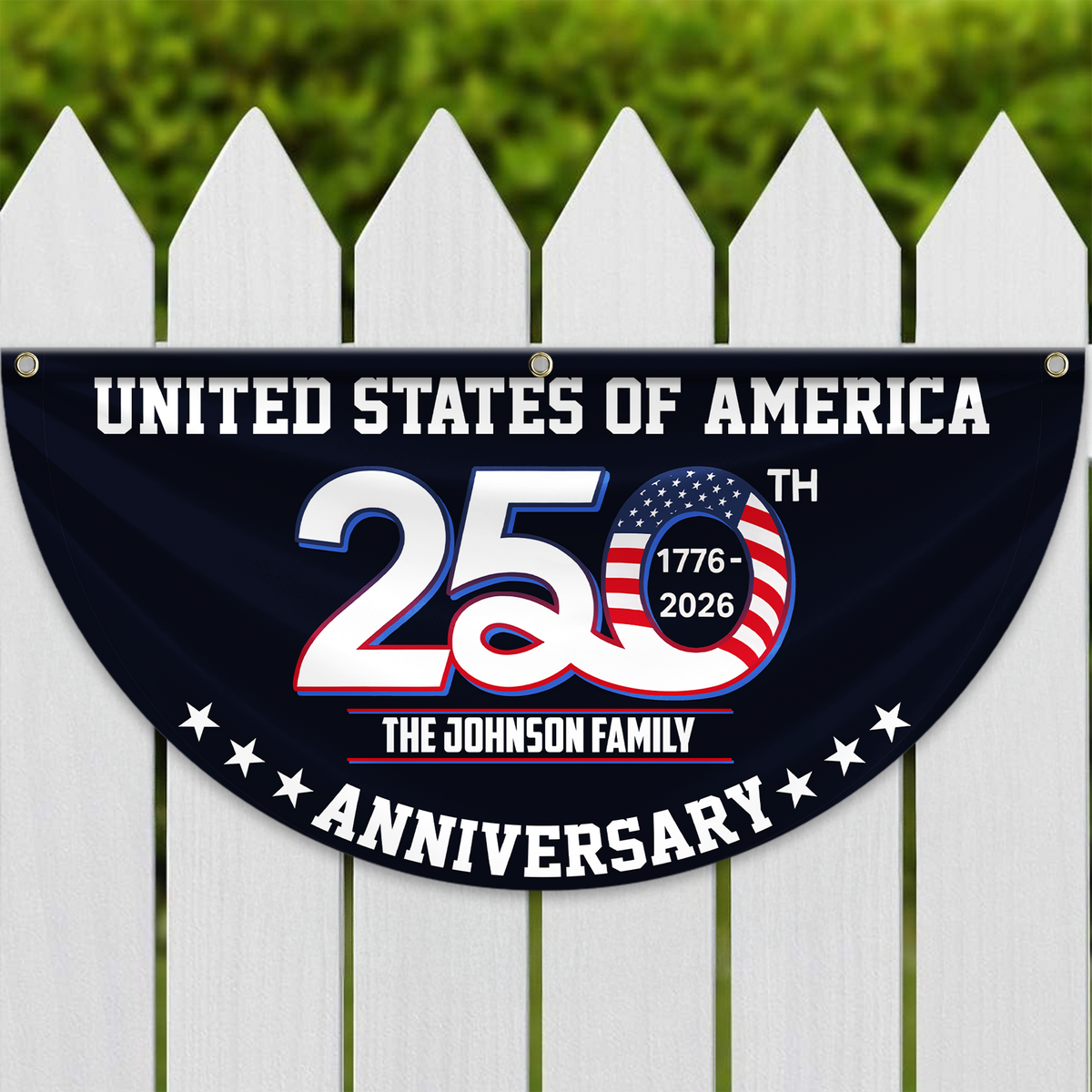 Patriotic 250th Anniversary 1776 2026 United States of America Non-Pleated Fan Flag LM32 897747