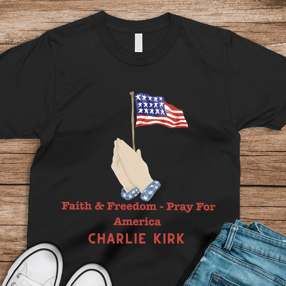 Faith & Freedom – Pray for America Dark Shirt HA75 64590