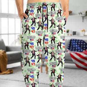 Trump 45 47 Dancing, Trump Irish St. Patrick's Day Sweatpants N304 HA75 67212