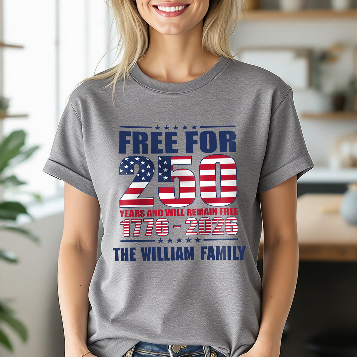 Custom Family Name Free For 250 Years Independence Day Patriotic Bright Shirt LM32 895181