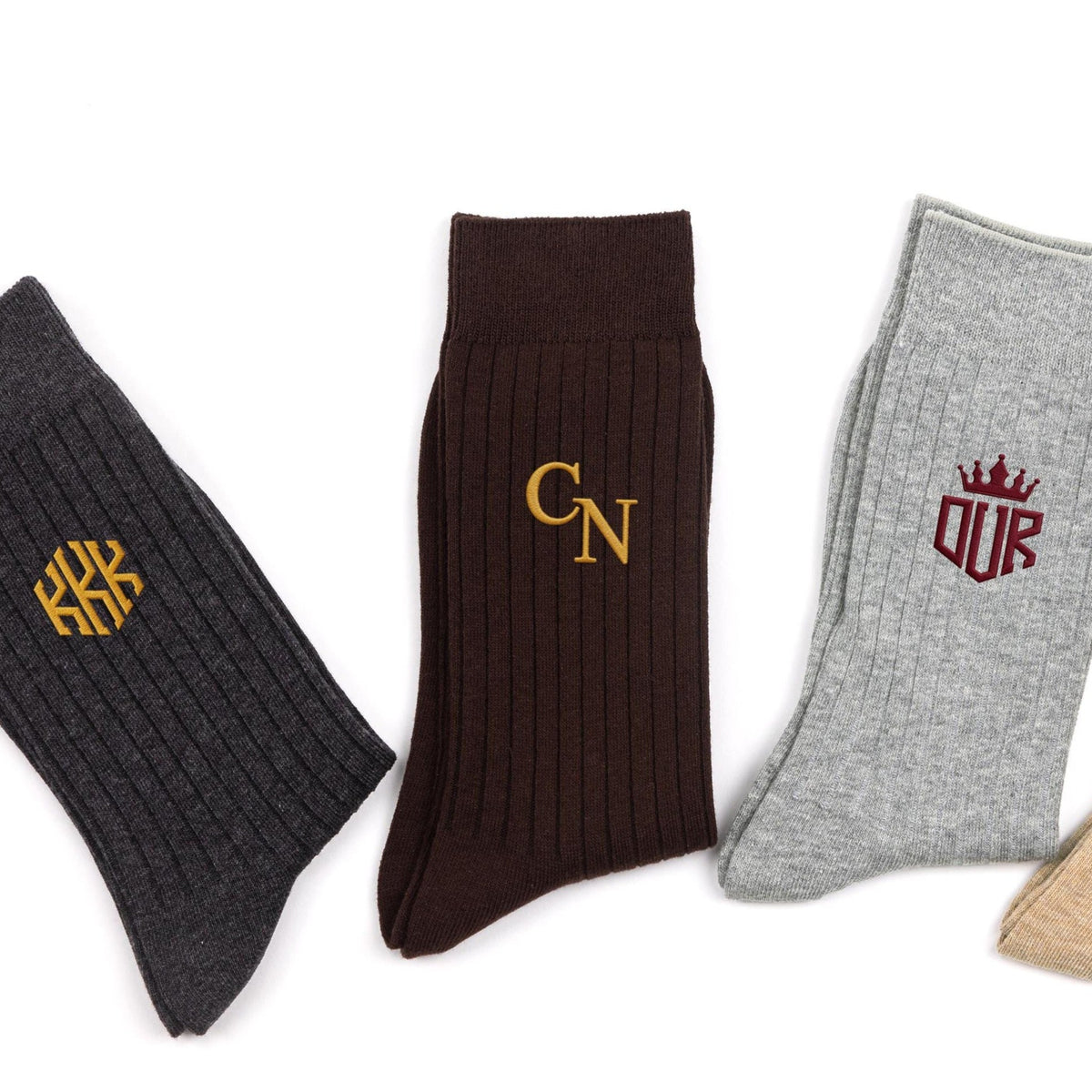 Custom Monogrammed Initial Men's Embroidered Socks, Groomsman, Dress Socks LM32 669535