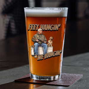 Trump Hunting Feet Hangin' We Bangin' Beer Glass LM32 63845