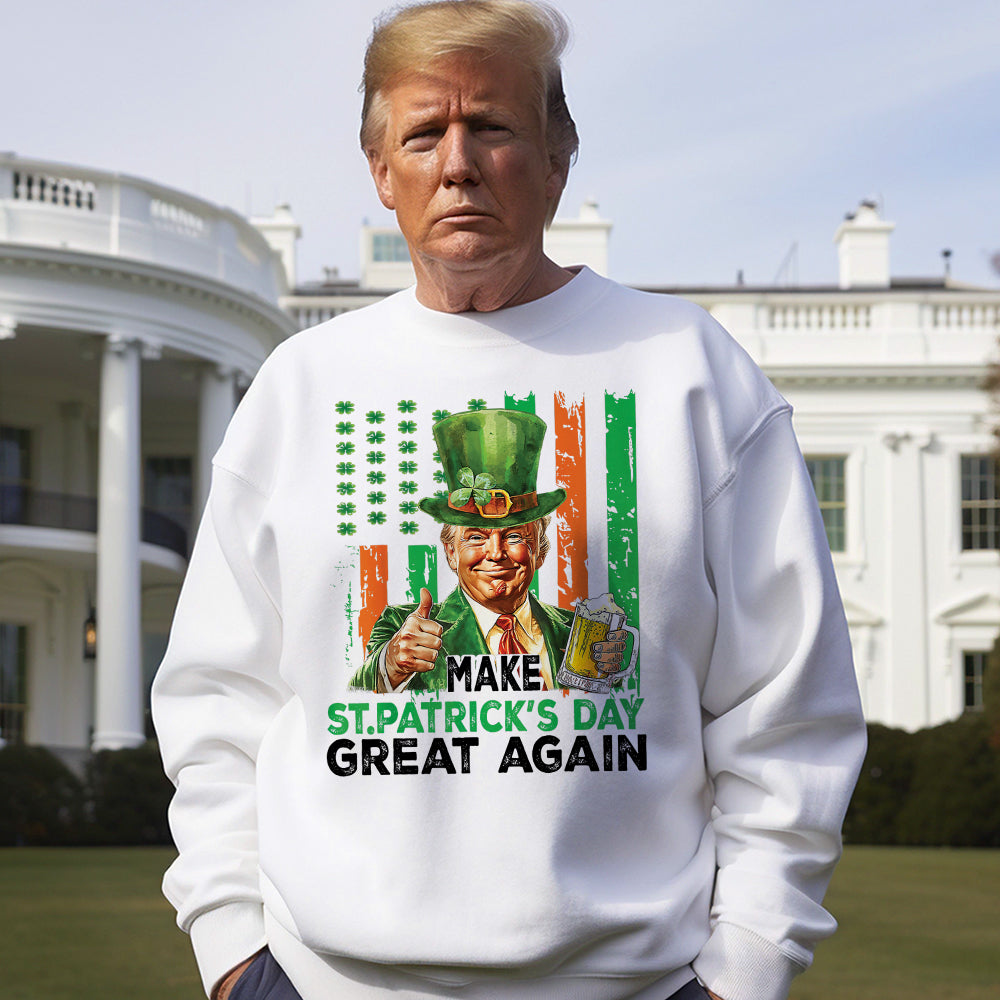 Donald Trump Beer Drinking Make St Patrick's Day Great Again Bright Shirt LM32 65137