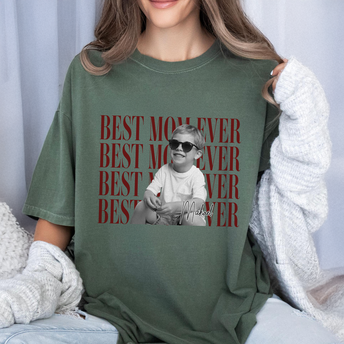 Personalized Vintage Photo Best Dad Mom Ever Comfort Shirt HA75 921276