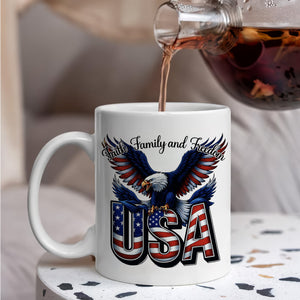 Faith, Family & Freedom America 250 Years Patriotic White Mug LM32 897359