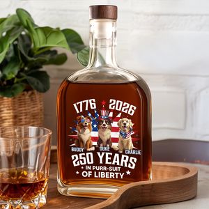 Personalized 250 Years In Purr-suit Of Liberty Vintage Dog Whiskey Bottle HO82 901244