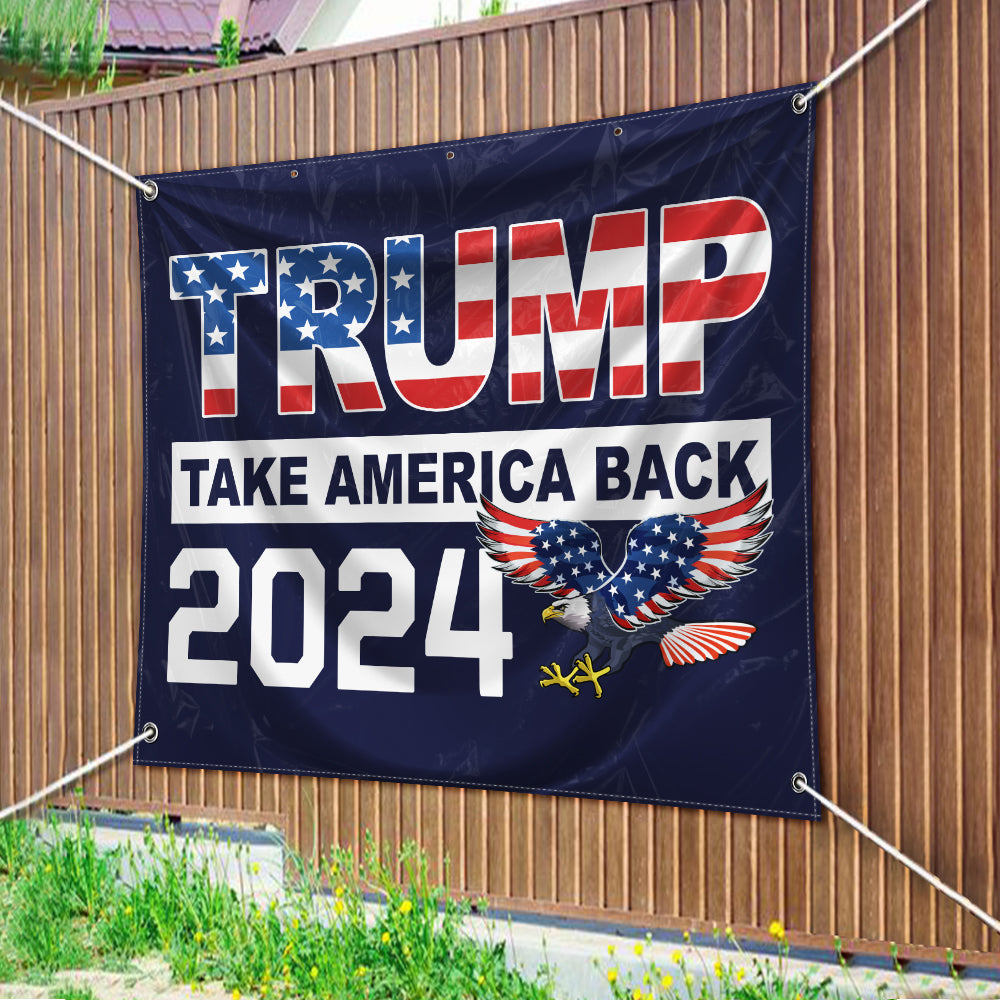 Trump 2024 Take America Back Blue USA Wing Eagle Backdrop TH10 63037