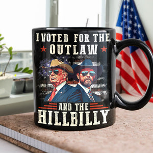 I'm Voted For The Outlaw And The Hillbilly Trump Vance Black Mug HA75 67014