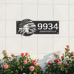 Personalized American Eagle Address Metal Sign, Patriotic House Number HO82 901152
