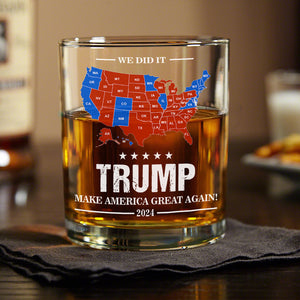 Custom Name Let's Make America Great Again -Trump Whisky Glass HA75 63940