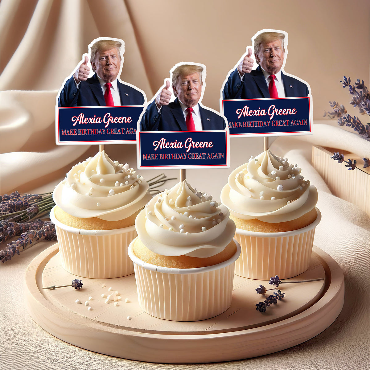 Personalized Funny Trump Make Father's Day Great Again Party Decoration Cupcake Toppers LM32 65335