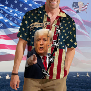 Make America Great Again Trump 2025 With American Flag Hawaii Shirt T286 62538