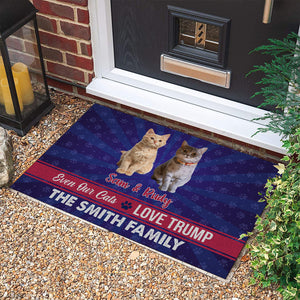 Custom Photo Even Our Pet Love Trump Doormat TH10 63341