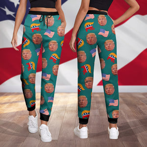 Custom Trump Face With US Flag Sweatpants HA75 64056