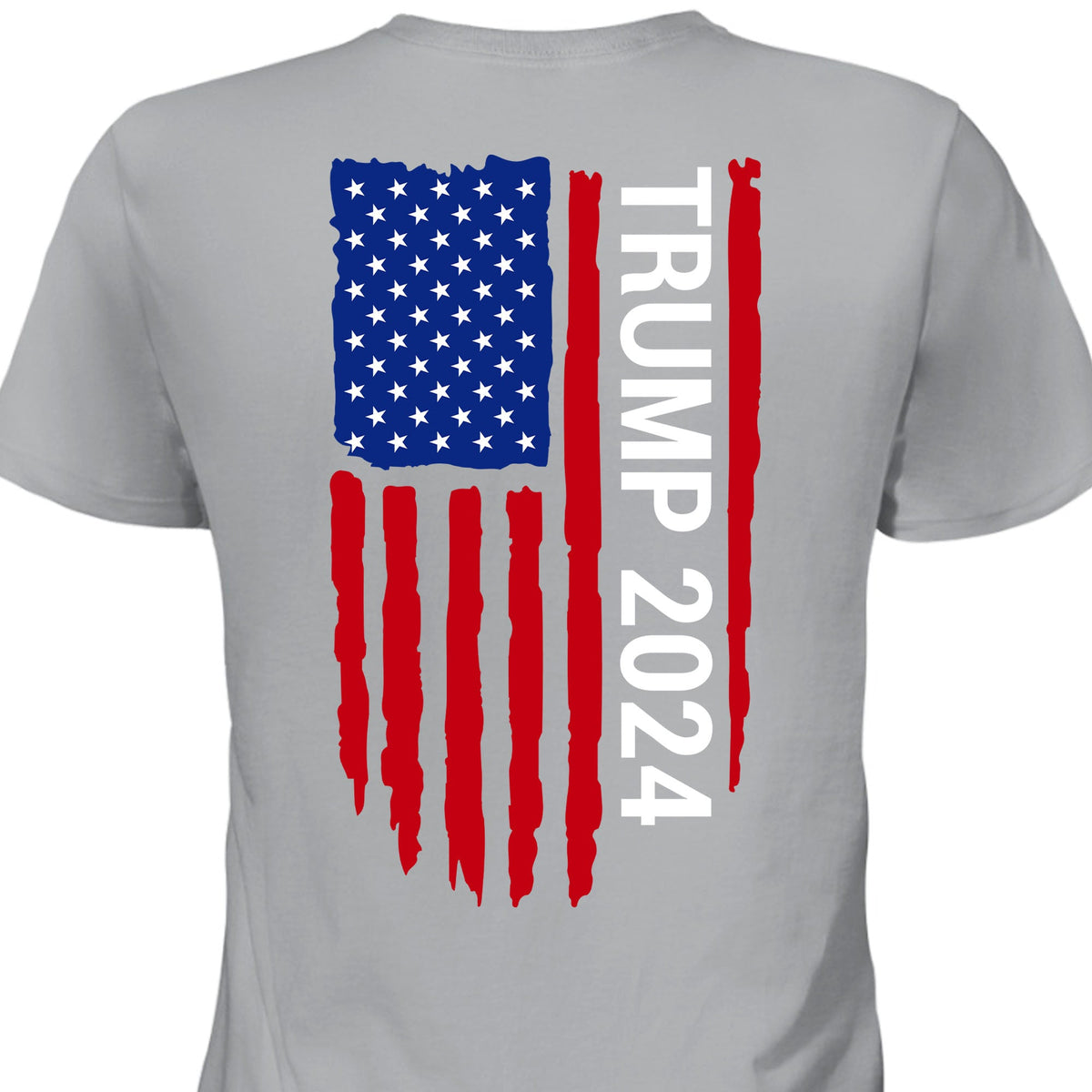 Trump 2024 American Flag Tees | Donald Trump Homage Shirt | Donald Trump Fan Backside Shirt C912 - GOP