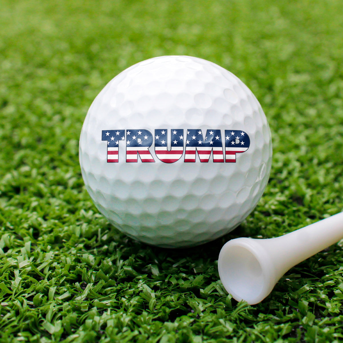 Trump Flag Text Golf Ball Golf Gift, Gift for Golfing Dad, Trump Golf Ball, Father's Day Golf Gift, White Golf Ball TH10 64621