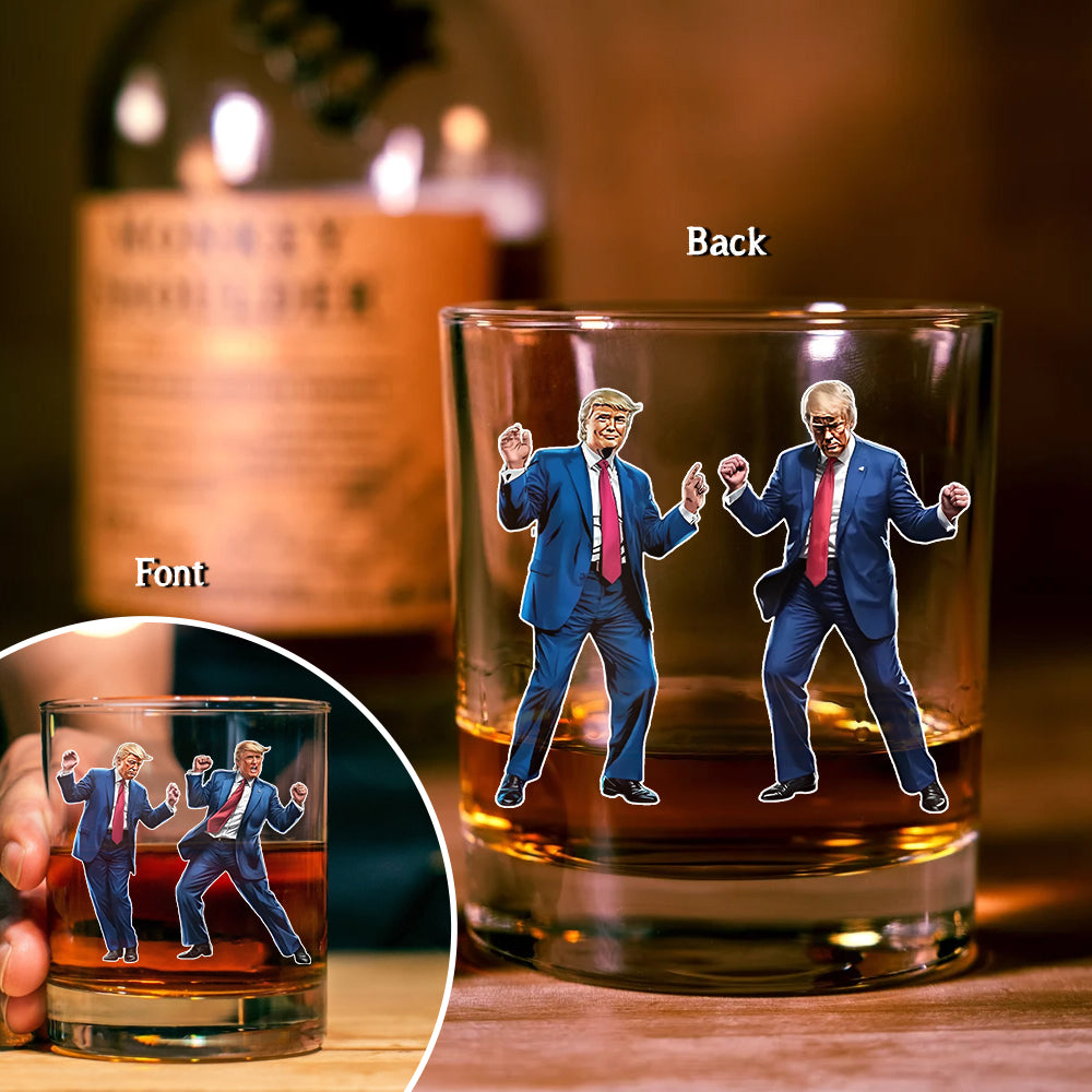 Trump Ready To Dance And Celebrate The Holidays Whiskey Glass LM32 65021