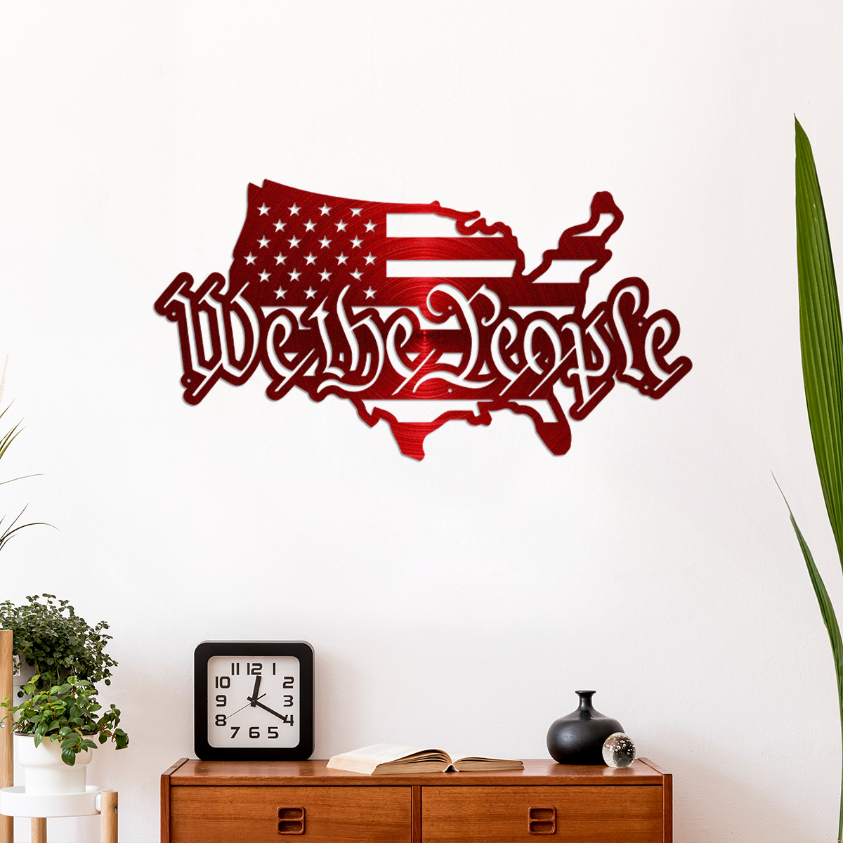 USA Map with We the People Metal Sign Art Wall Decor HO82 901150