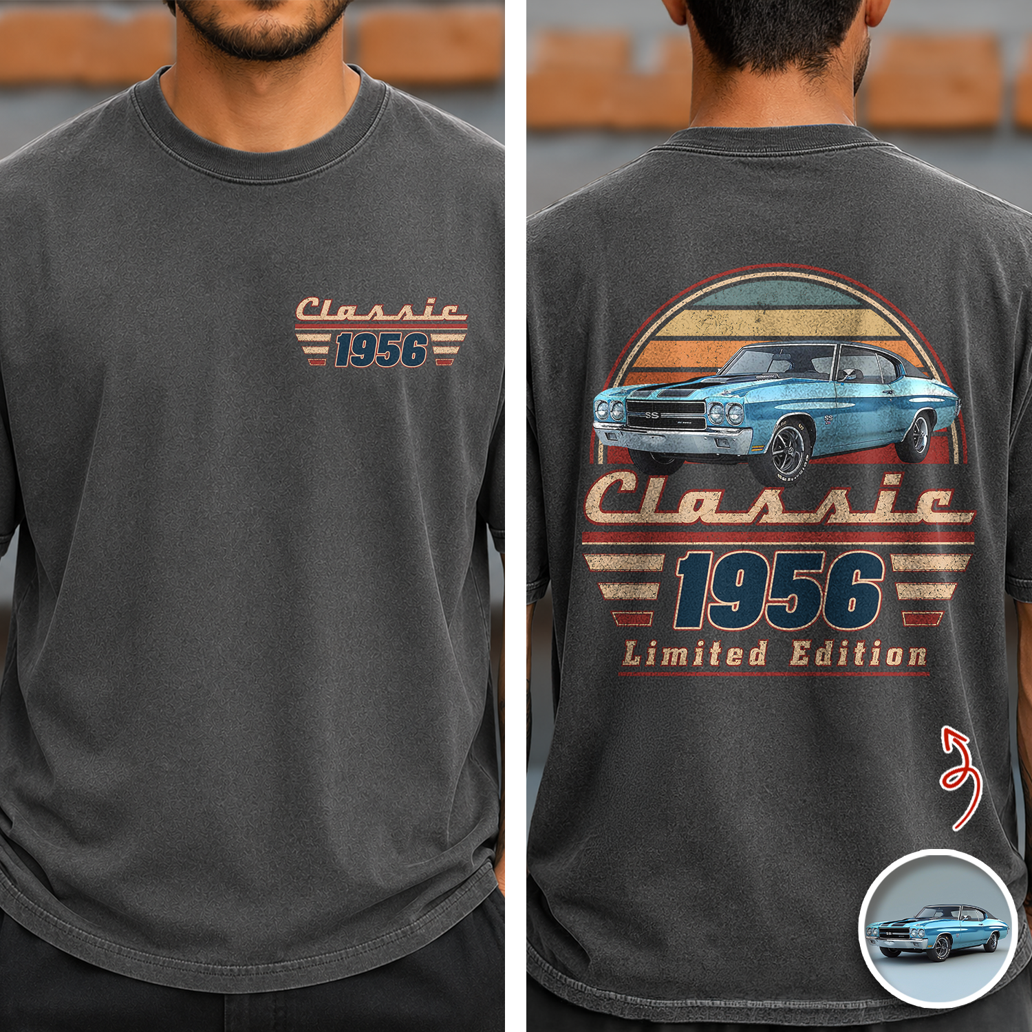 Custom Car Photo Classic Limited Edition Front & Back Comfort Shirt – Personalized Birthday Gift For Dad, Grandpa & Family HO82 902938