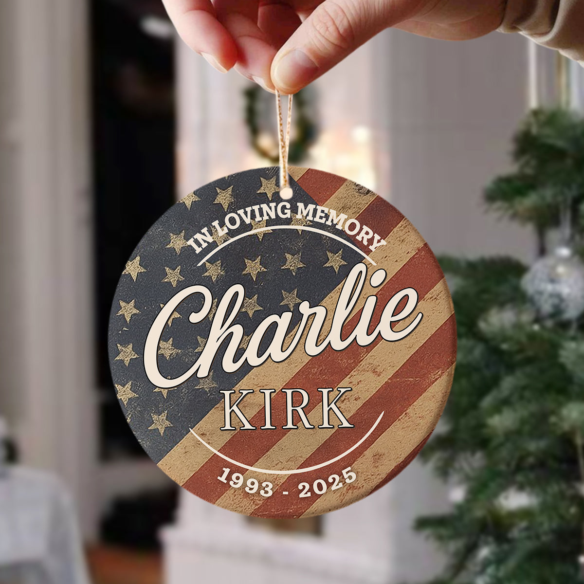 In Memory of Charlie Kirk Ceramic Ornament HO82 65990