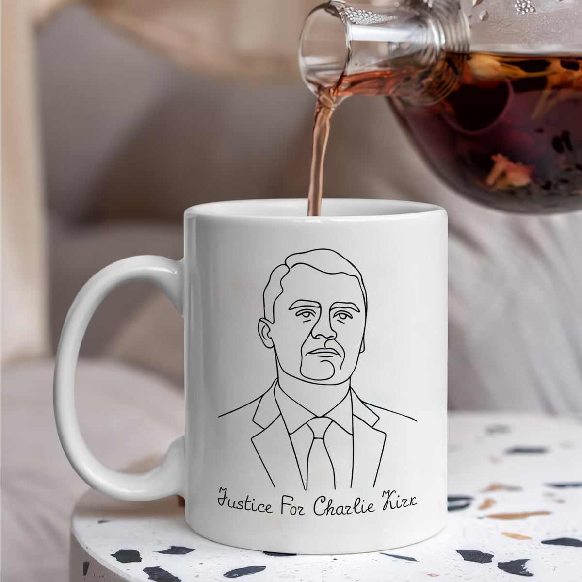 Justice For Charlie Kirk Ideas Are Bulletproof White Mug LM32 65607