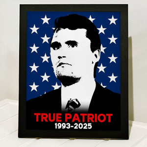 American Patriot Charlie Kirk With USA Flag Picture Frame HO82 65818