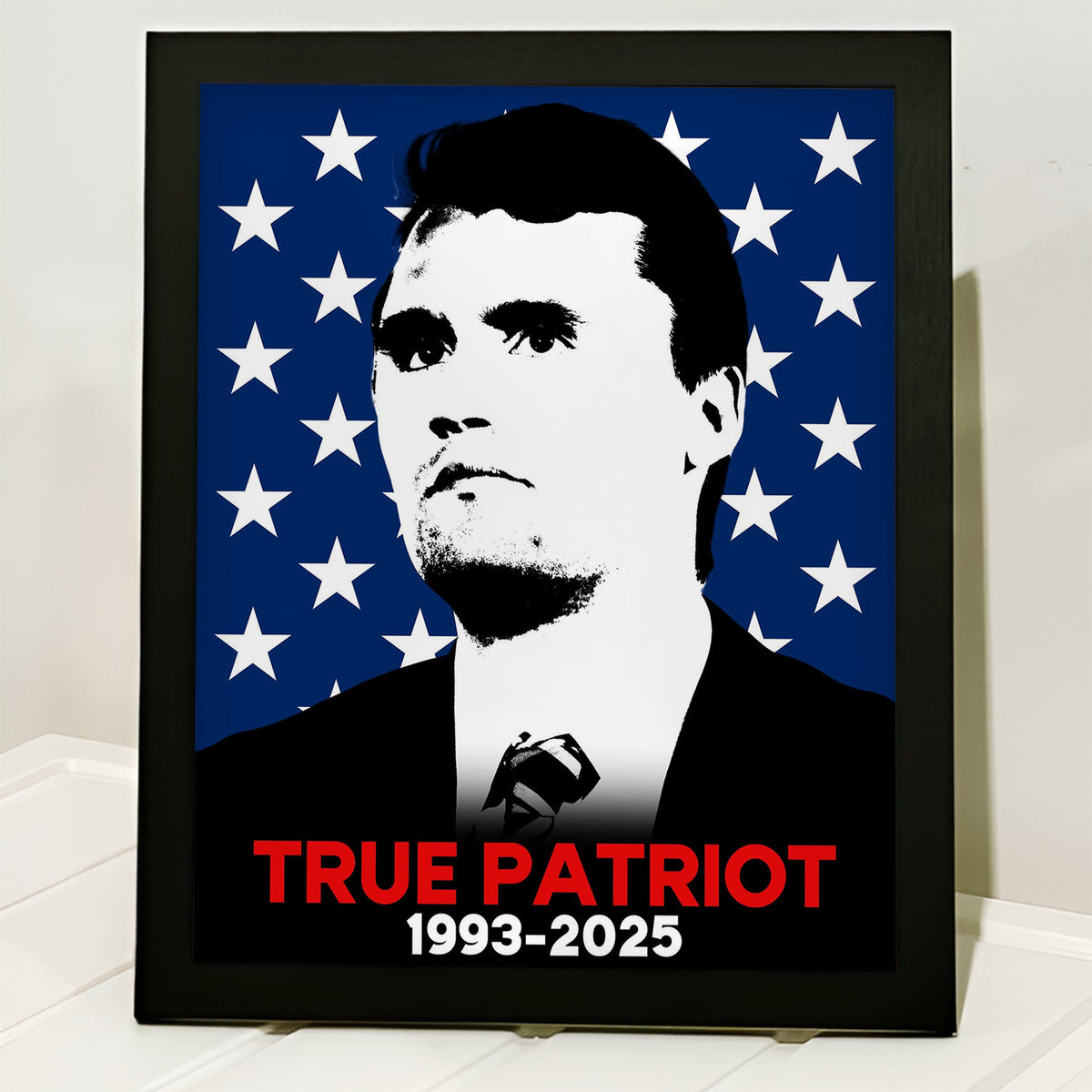 American Patriot Charlie Kirk With USA Flag Picture Frame HO82 65818