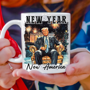 New Year New America President Donald Trump White Mug HA75 64282