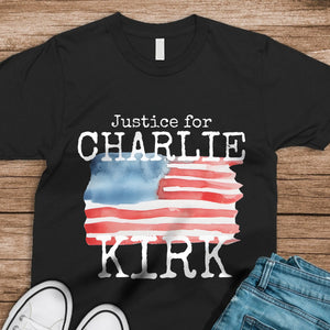 Justice For Charlie Kirk Conservative Political Dark Shirt LM32 65631